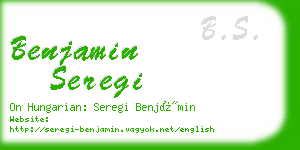 benjamin seregi business card